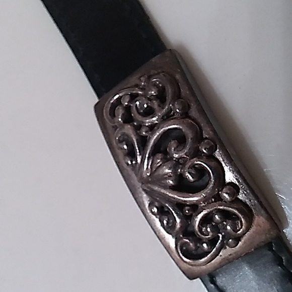 A BARSE STERLING SILVER & LEATHER BRACELET 7" - Picture 6 of 7